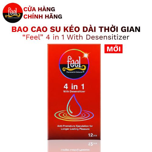 Bao cao su Feel 4 in 1 hộp 12 bao